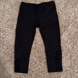 Athleta Black Leggings with Mesh Accents